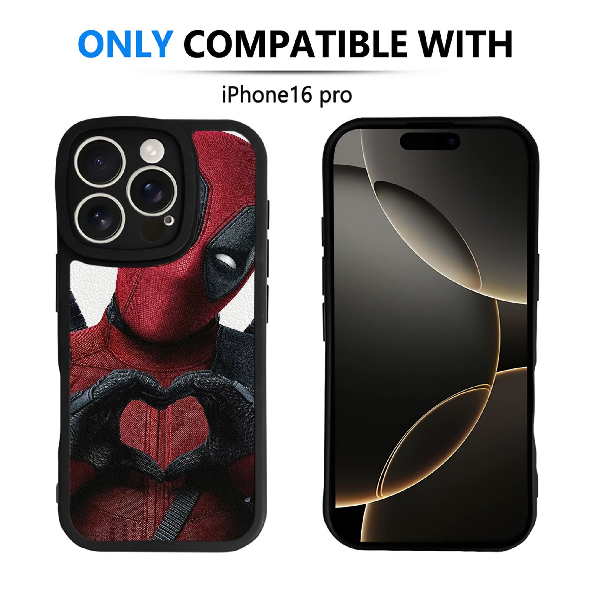 （画像用） Deadpool デッドプール 【iPhone 16シリーズ対応】シリコンスマホケース（レザー調） 材質：シリコン